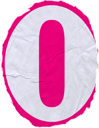 Vibrant Scanned Cutout Letter O
